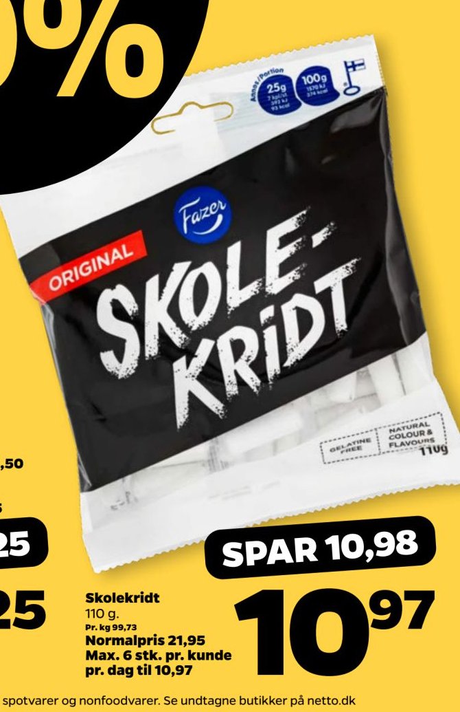 Skolekridt 110 g. – Netto