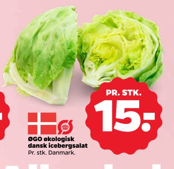 ØGO økologisk dansk icebergsalat Pr. stk. Danmark. – Netto