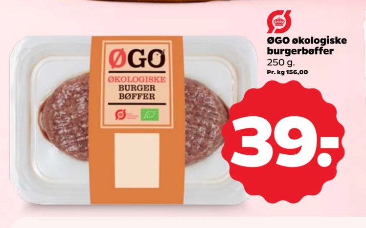 ØGO økologiske burgerbøffer 250 g – Netto