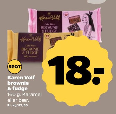 Karen Volf brownie & fudge 160 g. Karamel eller bær. – Netto