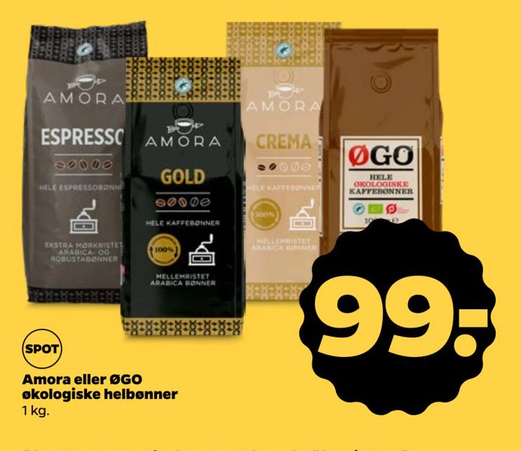 Amora eller ØGO økologiske helbønner 1 kg. – Netto