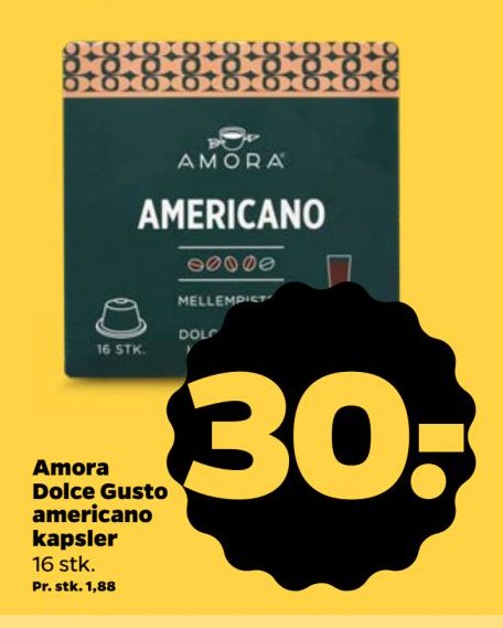 Amora Dolce Gusto americano kapsler 16 stk. – Netto