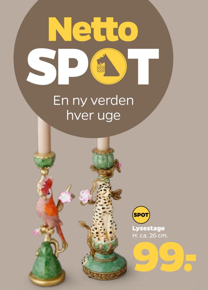 Lysestage H: ca. 26 cm. – Netto