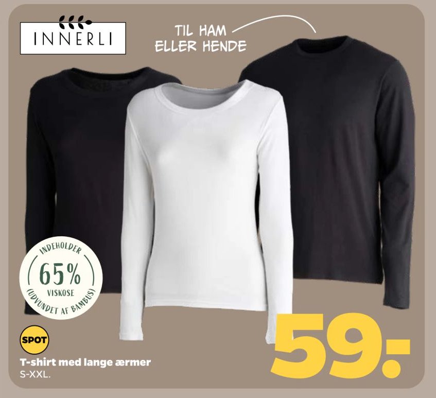 T-shirt med lange ærmer S-XXL. – Netto