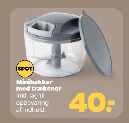 Minihakker med træksnor Inkl. låg til opbevaring af indhold. – Netto