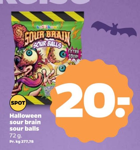 Halloween sour brain sour balls 72 g. – Netto