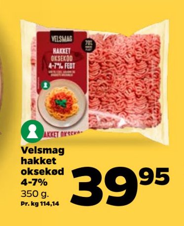 Velsmag hakket oksekød 4-7% 350 g. – Netto