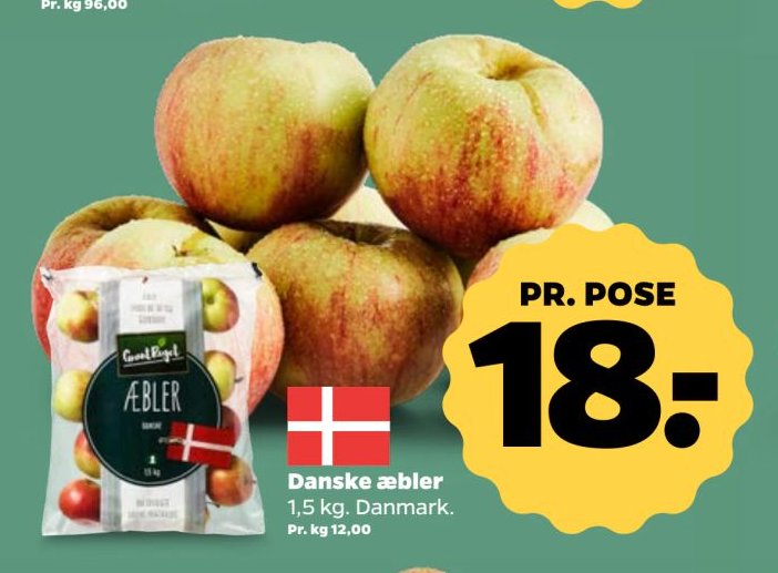 Danske æbler 1,5 kg. Danmark. – Netto