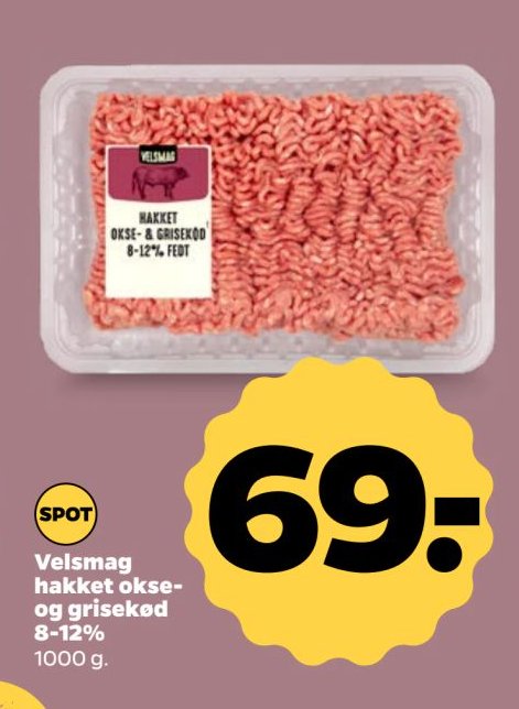 Velsmag hakket okse- og grisekød 8-12% – Netto