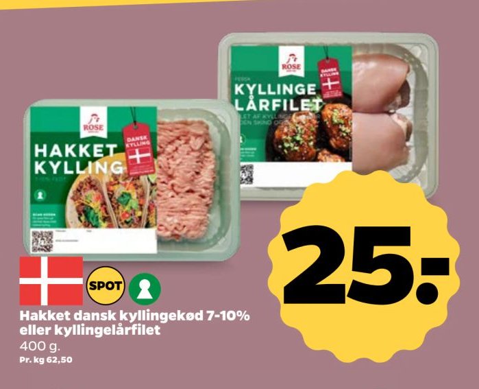 Hakket dansk kyllingekød 7-10% eller kyllingelårfilet 400 g – Netto