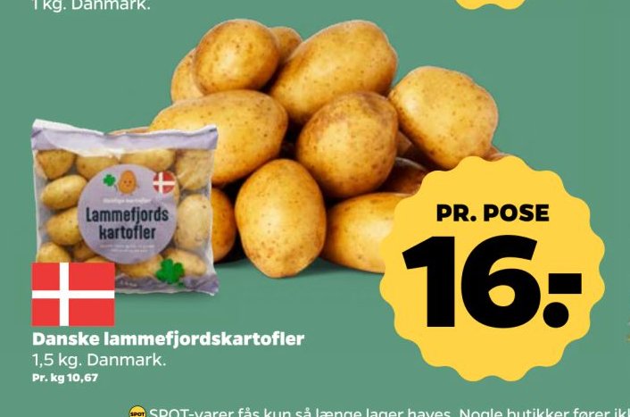 Danske lammefjordskartofler 1,5 kg. Danmark. – Netto