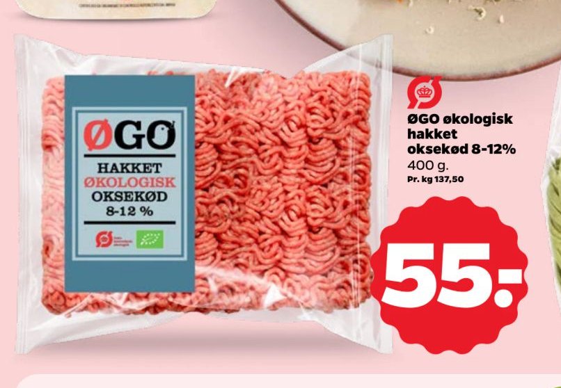 ØGO økologisk hakket oksekød 8-12% 400 g. – Netto