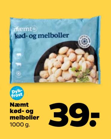 Næmt kød- og melboller 1000 g. – Netto