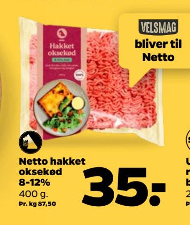 Netto hakket oksekød 8-12% 400 g. – Netto