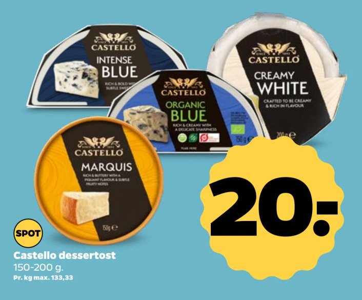 Castello dessertost 150-200 g. – Netto