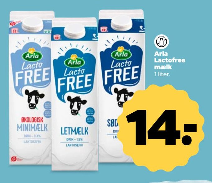 Arla Lactofree mælk 1 liter. – Netto