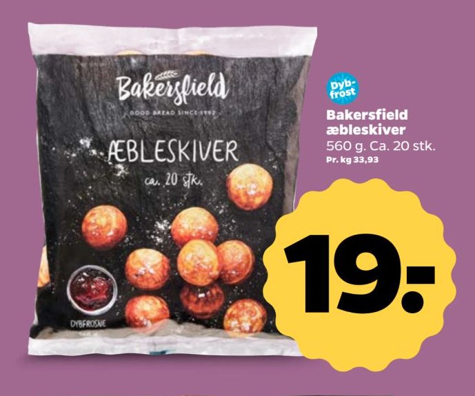 Bakersfield æbleskiver 560 g. Ca. 20 stk. – Netto