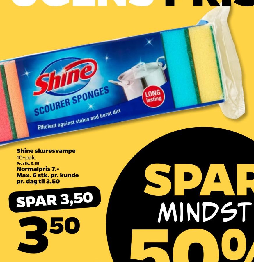 Shine skuresvampe 10-pak. – Netto