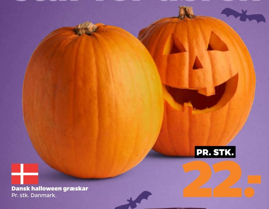 Dansk halloween græskar Pr. stk. Danmark. – Netto