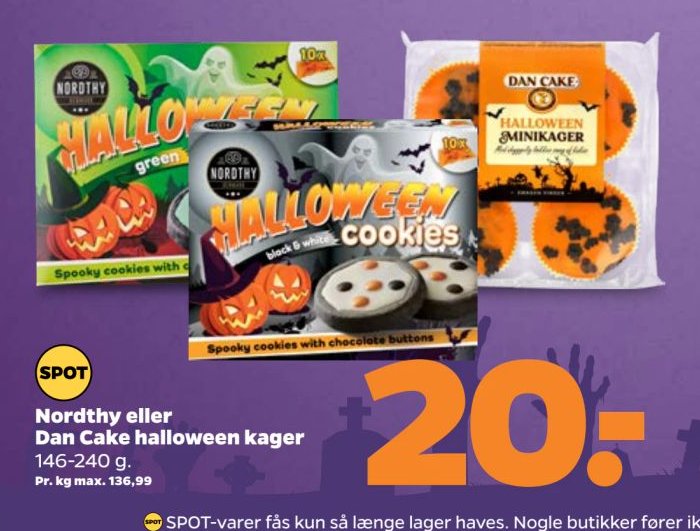 Nordthy eller Dan Cake halloween kager 146-240 g. – Netto