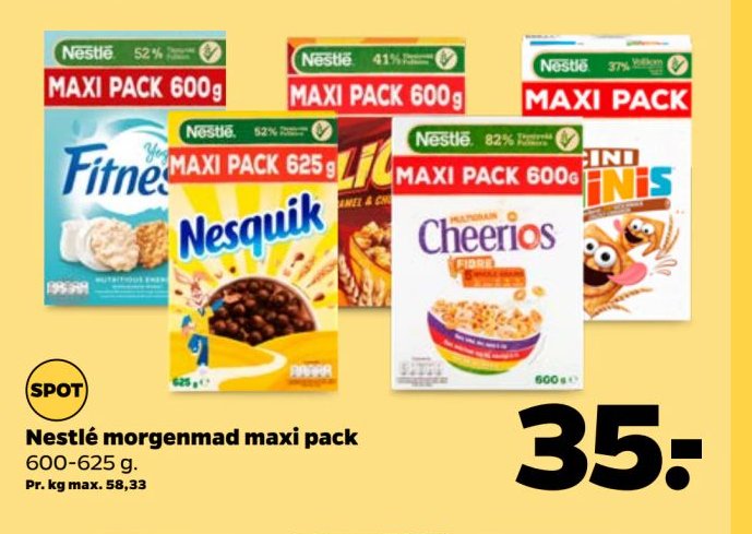 Nestlé morgenmad maxi pack 600-625 g. – Netto