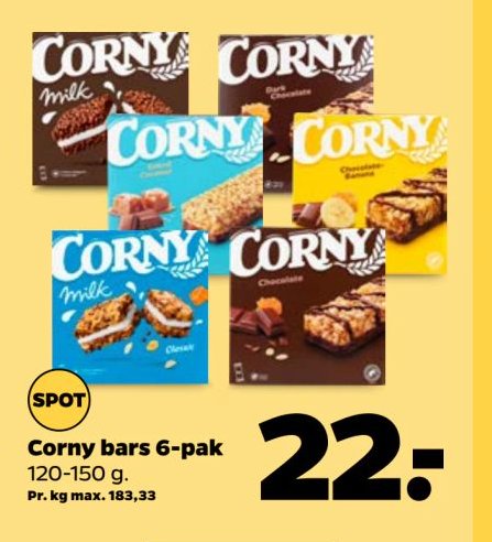 Corny bars 6-pak 120-150 g. – Netto