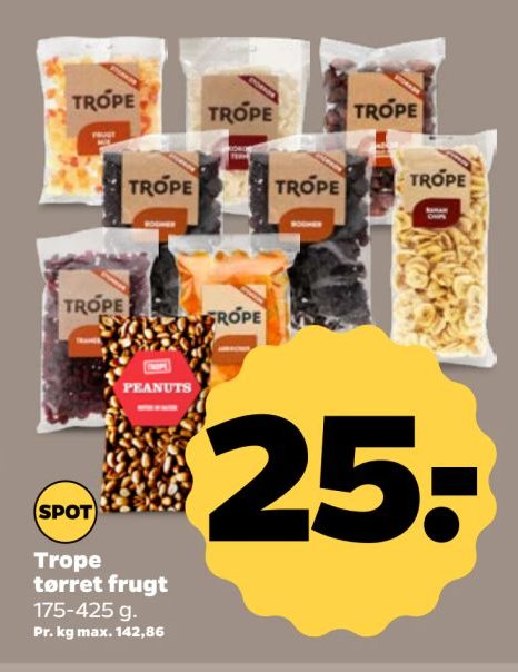 Trope tørret frugt 175-425 g. – Netto