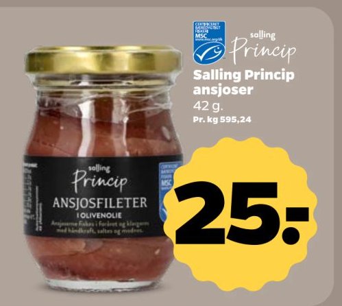 Salling Princip ansjoser 42 g. – Netto
