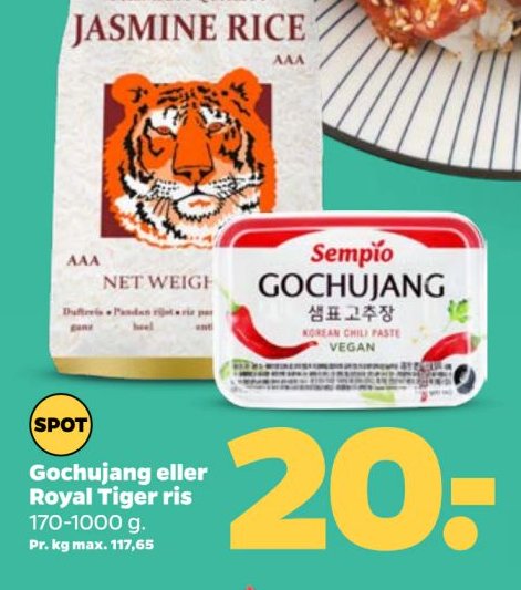 Gochujang eller Royal Tiger ris 170-1000 g – Netto
