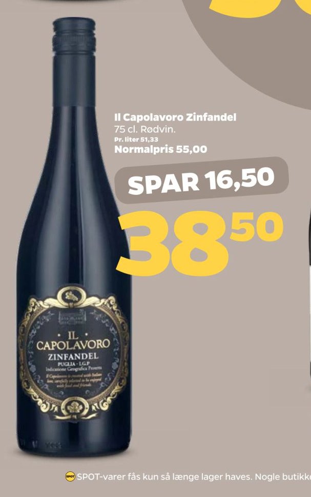 Il Capolavoro Zinfandel 75 cl. Rodvin. – Netto