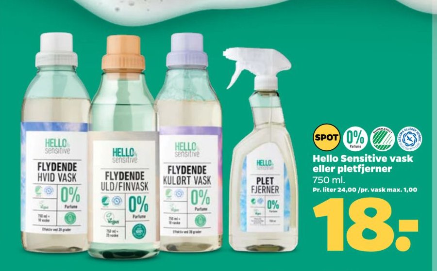 Hello Sensitive vask eller pletfjerner 750 ml. – Netto