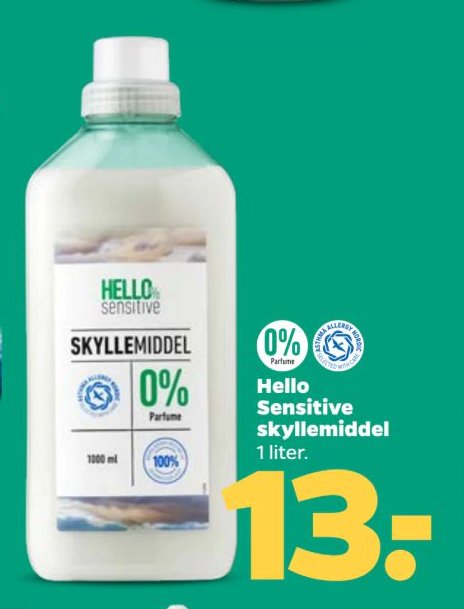 Hello Sensitive skyllemiddel 1 liter. – Netto