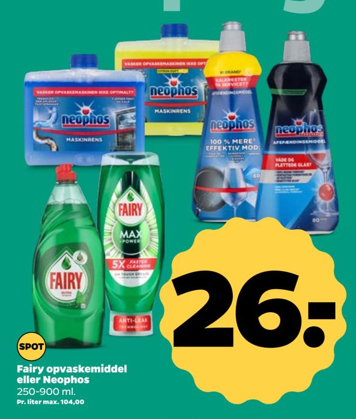 Fairy opvaskemiddel eller Neophos 250-900 ml. – Netto