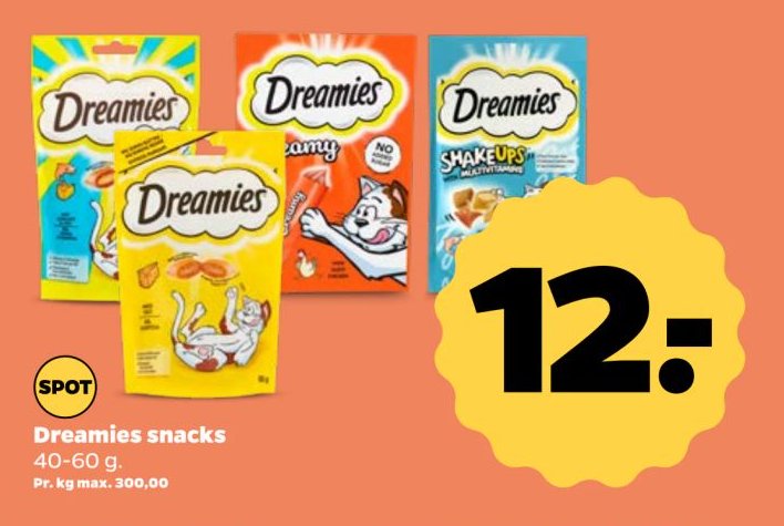 Dreamies snacks 40-60 g. – Netto