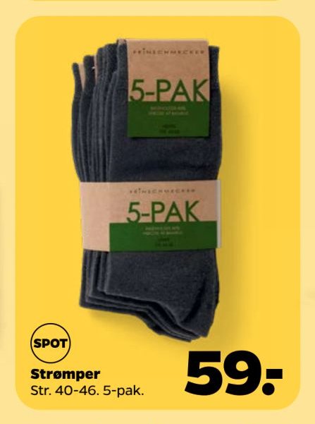 Strømper Str. 40-46. 5-pak. – Netto