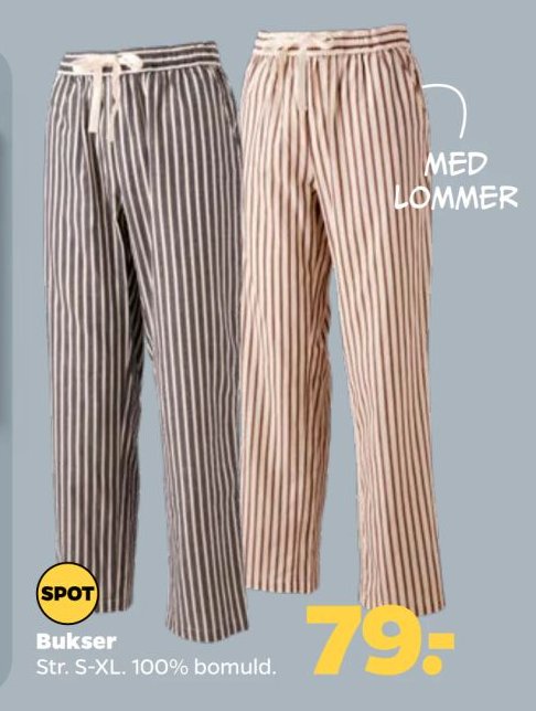 Bukser Str. S-XL. 100% bomuld. – Netto
