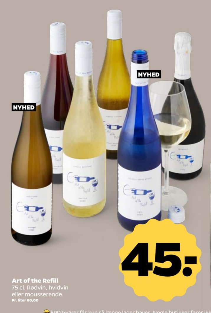 Art of the Refill 75 cl. Rødvin, hvidvin eller mousserende. – Netto