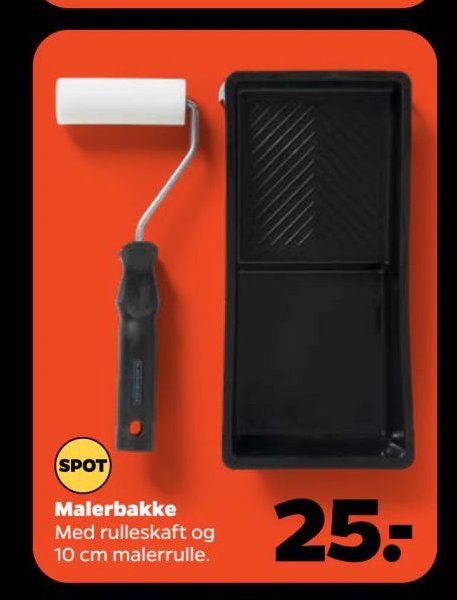 Malerbakke Med rulleskaf og 10 cm malerrulle. – Netto