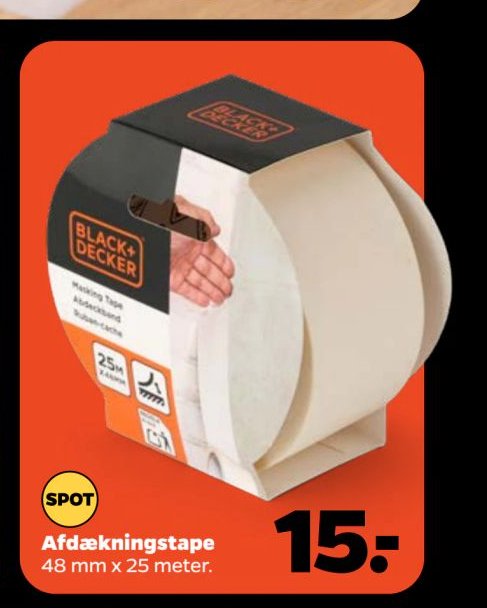 Afdækningstape 48 mm x 25 meter. – Netto