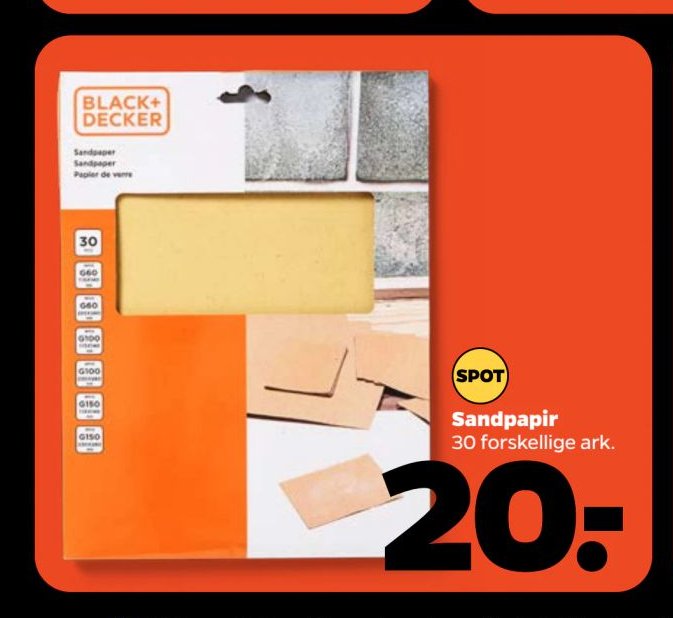 Sandpapir 30 forskellige ark. – Netto