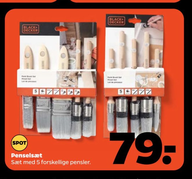 Penselsæt Sæt med 5 forskellige pensler. – Netto