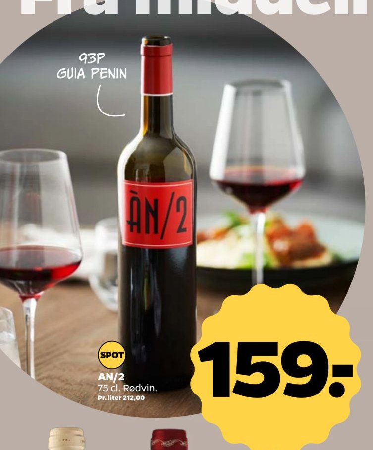 AN/2 75 cl. Rødvin. – Netto