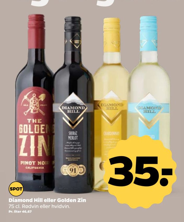 Diamond Hill eller Golden Zin 75 cl. Rødvin eller hvidvin. – Netto