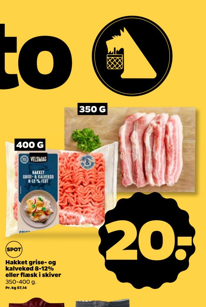 Hakket grise- og kalvekød 8-12% eller flæsk i skiver – Netto