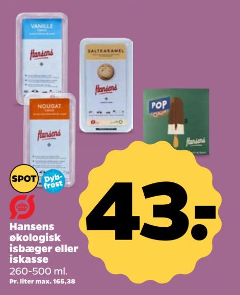 Hansens økologisk isbæger eller iskasse – Netto