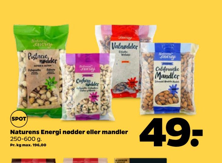 Naturens Energi nødder eller mandler – Netto