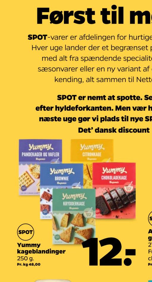 Yummy kageblandinger – Netto