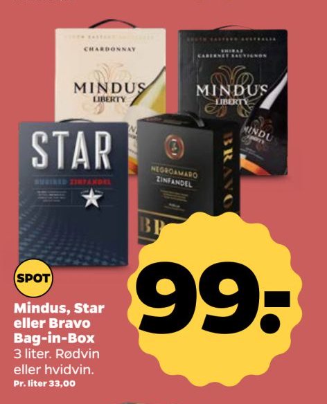 Mindus, Star eller Bravo Bag-in-Box – Netto