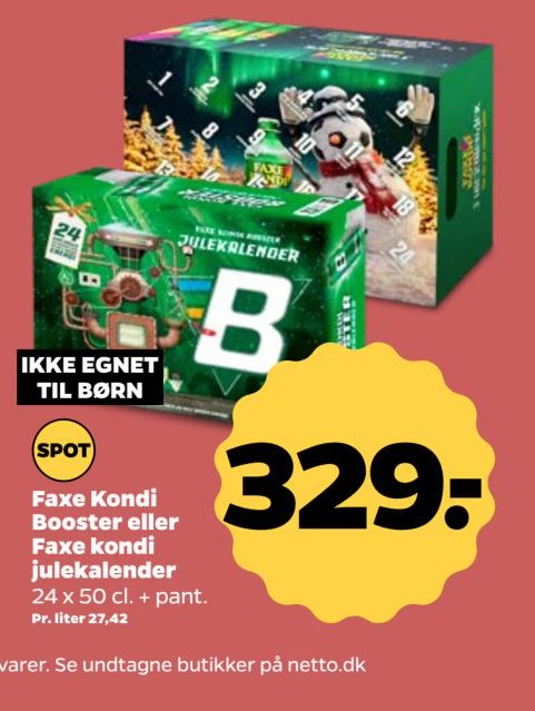 Faxe Kondi Booster eller Faxe kondi julekalender – Netto