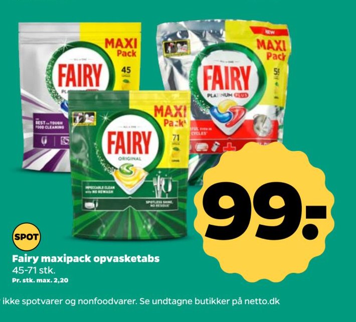Fairy maxipack opvasketabs – Netto